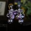 Pendientes colgantes exagerados de cristal transparente, flor, corazón, bola, gota larga personalizada, accesorios para mujer