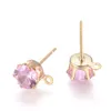 Boucles d'oreilles Kissitty 20 paires, forme ronde plate en laiton plaqué longue durée, résultats de boucles d'oreilles pour accessoires de bricolage, bijoux cadeau