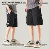 Herr shorts sommarlast japansk vintage ficka casual hip hop gata slitage löst andningssporter
