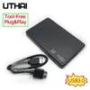 HDD 인클로저 UTHAI T22 25 "SATA에서 USB30 inclosure 모바일 하드 드라이브 사례 USB3020 케이블 ABS가있는 SSD 외부 저장 상자 231202