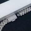 18mm 18-24 tum 925 Sterling Silver passerade testaren Moissanite Bling Iced Out Cuban Chain Necklace 7/8/9inch Armband för män Kvinnor trevlig gåva gåva