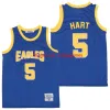 Uomo Film Basket College Temple Owls 5 Kevin Hart Jersey Uniforme High School Hip Hop Colore Team Blu Traspirante per gli appassionati di sport Ricama