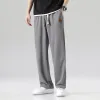 Mens Designer Running Baggy Track Pants 100% poliéster perna reta larga jogger casual suor