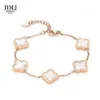 Luxury Designer Clover Bracelet Fashion Clover Bracelet Tiny Luxury Rose Gold Premium Feeling Lucky Straw Bracelet Women's Jewellery