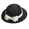 Boinas femininas chapéus vitorianos Vintage Bows Fedora Black