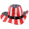 Bérets chapeau occidental tenues femmes drapeau américain patriotique décorer décorations de fête Cowgirl