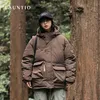 Parkas pour hommes Dragon Mountain épais coton manteau 2023 hiver chaleur surdimensionné asymétrique poche à capuche coton manteau Ashq