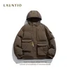 Parkas pour hommes Dragon Mountain épais coton manteau 2023 hiver chaleur surdimensionné asymétrique poche à capuche coton manteau Ashq