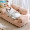 Canili penne Letto per gatti di lusso Divano invernale Nido caldo Pet per cani di piccola taglia media Gatti Confortevole peluche per cuccioli 231202