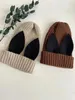 CAPS HATS Baby Girls Knitted Scarf Håll varm hatt Vintermärke Söt Rabbit Ear Designer Kids Cap Thicken Children Accessories 231202