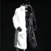 Futro męska sztuczna zima płaszcz męski Futer Furt Długa, swobodna ciepła kurtka czarno -biała kolorowy wiatr 231202