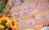 Cadeauverpakking Vintage roze roos pioenroos bloemen vlinder Washi PET-tape voor het maken van kaarten Decoratie DIY Scrapbooking Plan Stickers