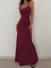 Casual Dresses Women Dress Satin Elegant Slim Long Y2K Vintage Sexig lågskuren hög midja påse Höft Slits slingkläder Wrap kjol