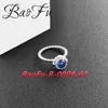 Cluster Rings Authentic 925 Sterling Silver Ring Shiny Month Birthday Stone Turquoise Crystal Lämplig för originella kvinnliga smycken