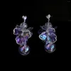 Pendientes colgantes exagerados de cristal transparente, flor, corazón, bola, gota larga personalizada, accesorios para mujer