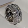 Choucong Wedding Rings Top Sell Drop Ship Luxury Jewelry 925 Sterling Silver Princess Cut White Topaz CZ Diamond Gemstones Promise251j