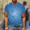 Men's T Shirts Creative Fun T-shirts With Water Drop Printing Top Summer Street Personalized T-shirt Harajuku Casual Clothing