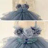 Girl Dresses Flower Princess Decal Fluffy Tulle Custom Ball Gown Up Floor-length First Communion Birthday Activity