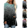 Kvinnors blusar kvinnor tryckte avslappnad crewneck tunics i s kvinnor rayon toppar tunika att bära med leggings toppen