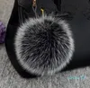 Porte-clés boule de fourrure de renard pelucheux de luxe, Pompons en fourrure, porte-clés Pom Pom pour sac à breloques, pendentif ornement