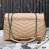 Luxury Designer Bag Loulou Medium quiltad läder axelväska kedja crossbody purses högkvalitativa kvinnor korsar kroppspåsar