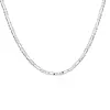 Chaînes Saiye 40-75cm 925 Argent 4mm Figaro Chaîne Collier Pour Femmes Hommes Long Hip Hop Bijoux Cadeau