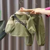 Комплекты одежды, детский осенний комплект 2023, детская одежда, пальто для мальчиков, брюки, комплект из 2 предметов, детская корейская спортивная бесплатная сумка для отдыха