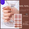 Autocollants pour ongles semi-durcis, bandes pour ongles en Gel, couleur unie, enveloppes naturelles pour ongles, 16 autocollants, pas besoin de lumière UV