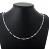 Chaînes Saiye 40-75cm 925 Argent 4mm Figaro Chaîne Collier Pour Femmes Hommes Long Hip Hop Bijoux Cadeau