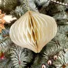 Figurine decorative 6 pezzi Creative 3d ciondolo a sfera a nido d'ape Mini bordo glitterato ornamenti appesi Lanterna sferica albero di Natale Decor