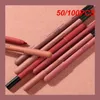 Ołówki do ust 50/100pcs 8 kolorów Lip Liner Penter Matte Lipliner Wodoodporna gładka kolorowa jedwabna szminka długotrwały makijaż 231202