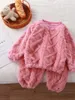 Pajamas Children Flannel Pajamas Sets Boys Girls Plush Suits Outfits Kids Autumn And Winter Sets Homewear TopPants 2Pcs 231202