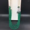 Chains Natural Fresh Water Pearl And Agate Necklac Long Multi Layers 925 Sterling Silver Butterfly Flower Fine Women Jewelry