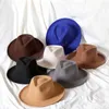 BERETS 2023 Warped Edge Men's Fedora Hats Small Brim Water Drop Felt Hat Fashion Women Men Party Trilby Jazz