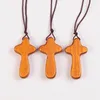 Hanger kettingen natuurlijke houten ketting handgemaakte houten kruisen choker gebed geschenk