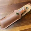 New Triple Steel Tanto / Drop Point Blade Red Sandalwood Handle Folding Pocket Knife with Leather Sheath Survival Knives Camping Portable EDC Tools