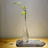 花瓶クリエイティブチャイニーズ禅ガラス花瓶植物水耕栽培テラリウムアートテーブルクラフト