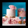 Bakeware Tools Acrylic Cake Display Board Round Tray Diy Refillable Base Clear Stand 15x15x5cm