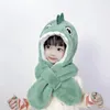 Berretti Cappelli Cappello invernale in peluche per bambini Squalo Dinosauro Cappello doppio in tre pezzi Guanti morbidi e confortevoli antivento freddo per proteggere i bambini 231202