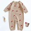 Rompertjes Baby Herfst borduurwerk Paddestoel Kleding geboren Jongens Meisje Gebreide Truien Jumpsuits Winter Peuter Outfits Dragen 231202