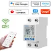 Schakelaars Accessoires 2P 63A TUYA APP WiFi Smart Circuit Aardlekbeveiliging over onderspanningsbeveiliging Relaisapparaat Schakelaaronderbreker Energie Vermogen kWh-meter 231202