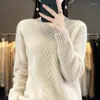 Kadın Sweaters Kaşmir Süvari Kadın Merino Yün Moda Kadınlar Örme Kış Yuvarlak Yaka Büyük Boyut Kazak 2023