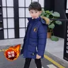 Down Coat 4 6 8 10 12 14 Years Big Boys Jacket Autumn Winter Plus Velvet Warm Teen Kids Jackor Fashion Mid-Längd dragkedja Hooded Boys Coat 231202