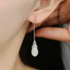 도매가 새로운 흰색 붉은 녹색 꽃 Jade Lapis Lazuli Square Earring 펜던트 주얼리