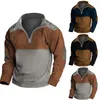 Felpe con cappuccio da uomo Moda Zip-up Colletto alla coreana Felpe Manica lunga Colore Patchwork Maglione Top sportivi Pullover Felpa Abbigliamento uomo