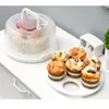 Outils de cuisson support de gâteau en plastique antidérapant, boîte transparente anti-poussière, Cupcake avec poignée, accessoires de rangement de cuisine