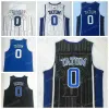 يرتدي NCAA Kyrie 0 Tatum College Basketball Jersey Ed White Blue Black Top Top Jerseys