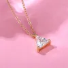 Pendant Necklaces CAOSHI Chic Triangular Zirconia Necklace Women Engagement Ceremony Jewelry Versatile Daily Wearable Accessories Gift