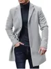 Men's Jackets Woolen Coat Male's Fashion Midlength Boutique Pure Color Business Casual Wool Man's Highend Slim Wind Trench Coats 231202