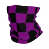 Sciarpe Viola Nero Scacchiera Bandana Copricollo Passamontagna a scacchi geometrici Sciarpa magica Copricapo caldo Corsa per uomo Donna